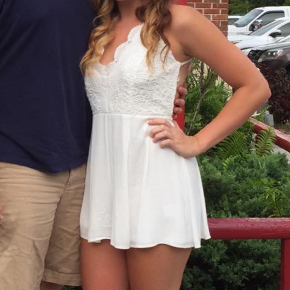 Boutique White Lace Romper